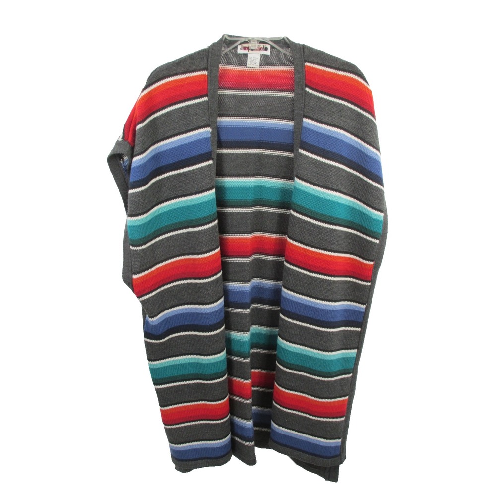 JACQUE & KOKO Cardigan Sweater Women 22/24 Wool Aztec Serape Hippie Southwest